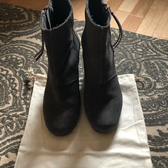 Toms Gray Wedge Boots Size 8 - Picture 5 of 5
